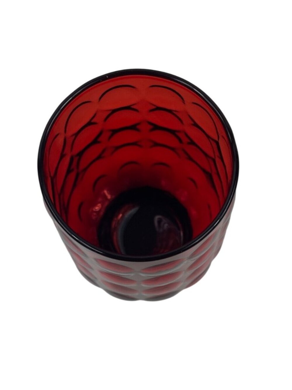 Anchor Hocking Royal Ruby Red Bubble Pattern Glass Tumbler 10 oz - Picture 5 of 10